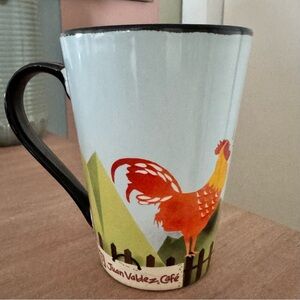Juan Valdez Cafe Columbian Arabica Premium Coffee Java Cup Mug Rooster Sun Farm